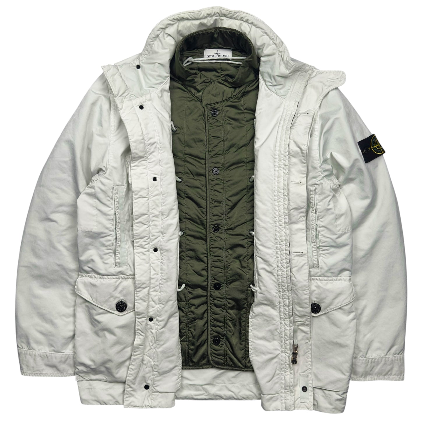 A/W 21 Stone Island David TC Nylon Metal Liner Field Jacket - White