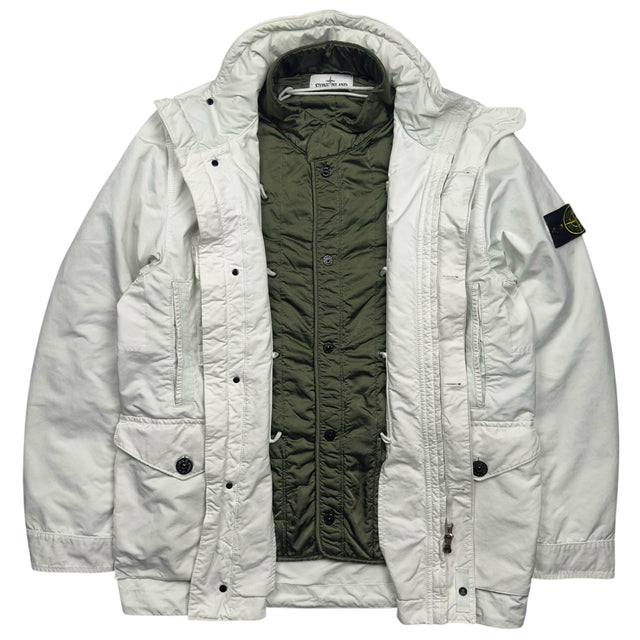 A/W 21 Stone Island David TC Nylon Metal Liner Field Jacket - White