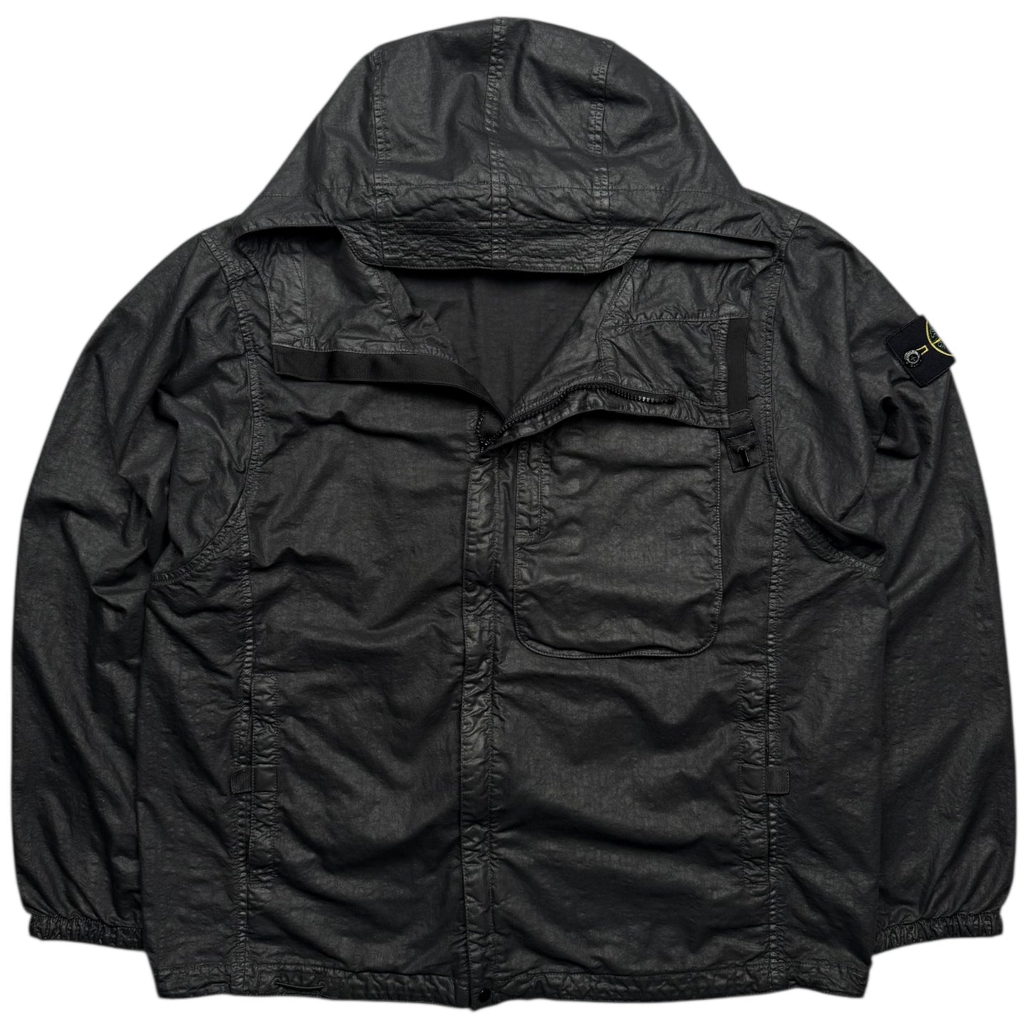 S/S 25 Stone Island Organic Look Nylon Panama TC Jacket - Black