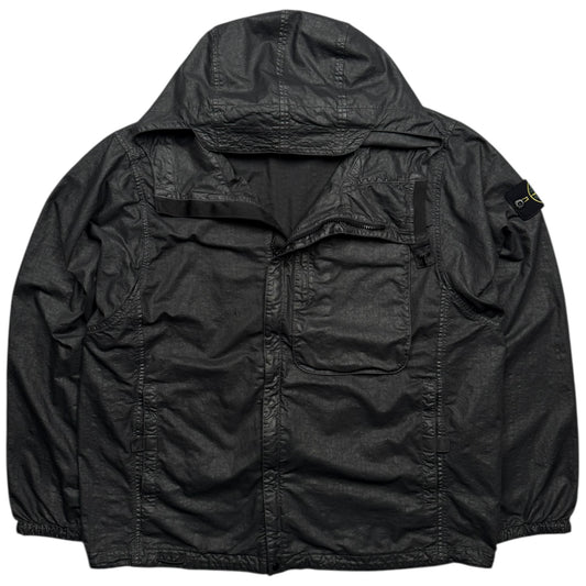 S/S 25 Stone Island Organic Look Nylon Panama TC Jacket - Black