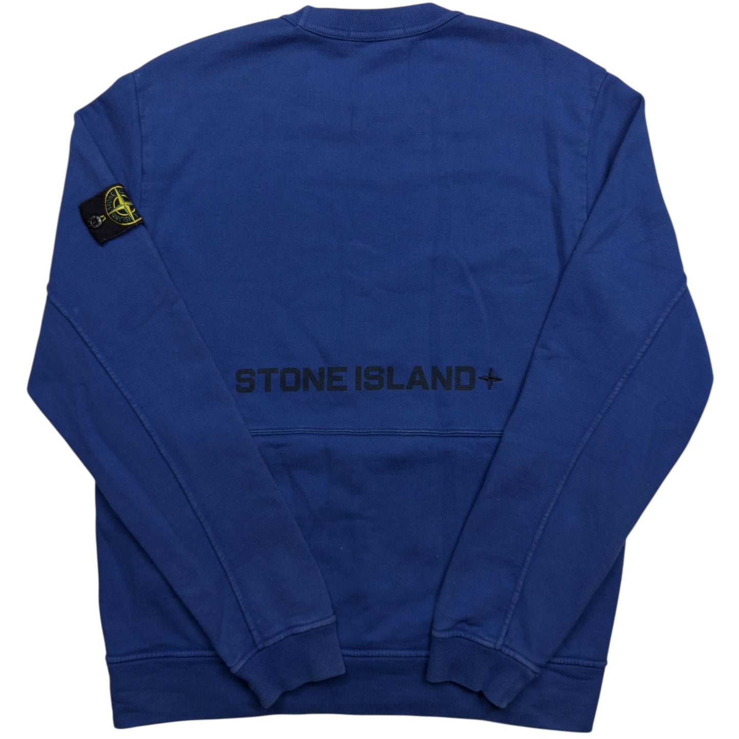 S/S 16 Stone Island Spellout Print Crewneck Sweater - Blue