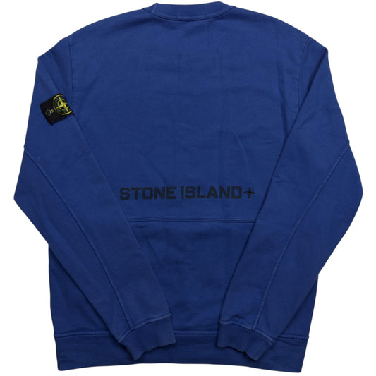 S/S 16 Stone Island Spellout Print Crewneck Sweater - Blue