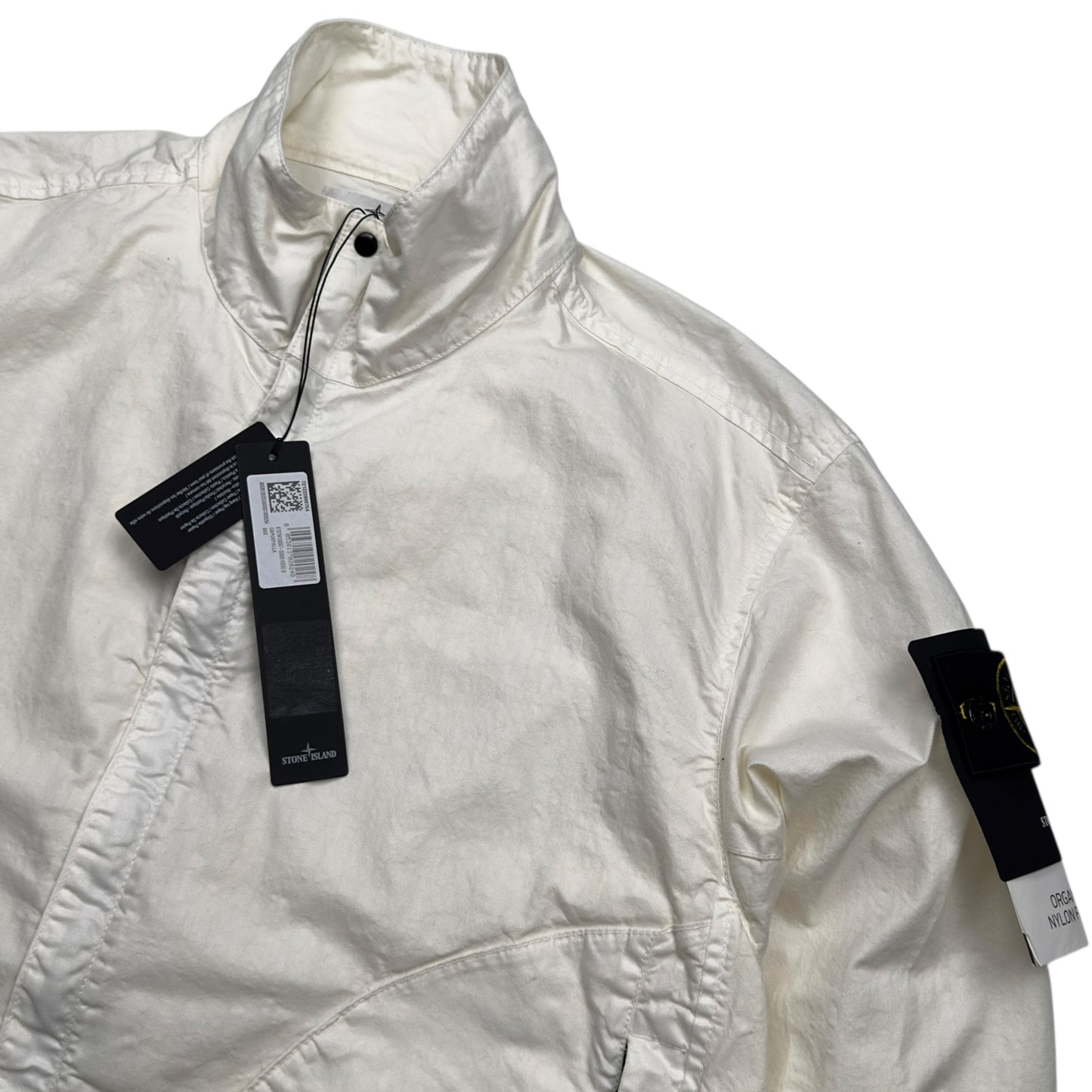 S/S 25 Stone Island Organic Look Nylon Panama TC Bomber Jacket - Ivory