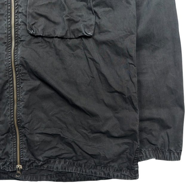 S/S 19 Stone Island Washed Canvas Pocket Overshirt Jacket - Black