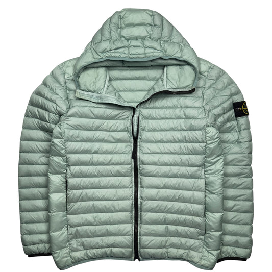 S/S 23 Stone Island Loom Woven Chambers R-Nylon Down TC Puffer Jacket - Light Aqua Green