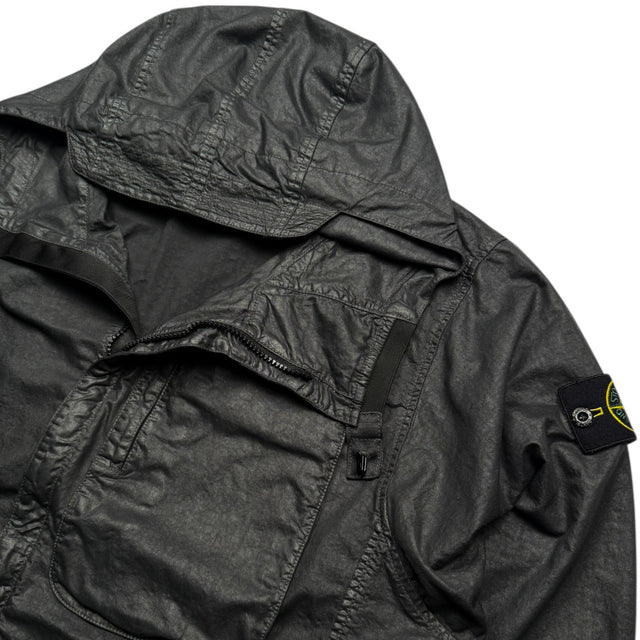 S/S 25 Stone Island Organic Look Nylon Panama TC Jacket - Black