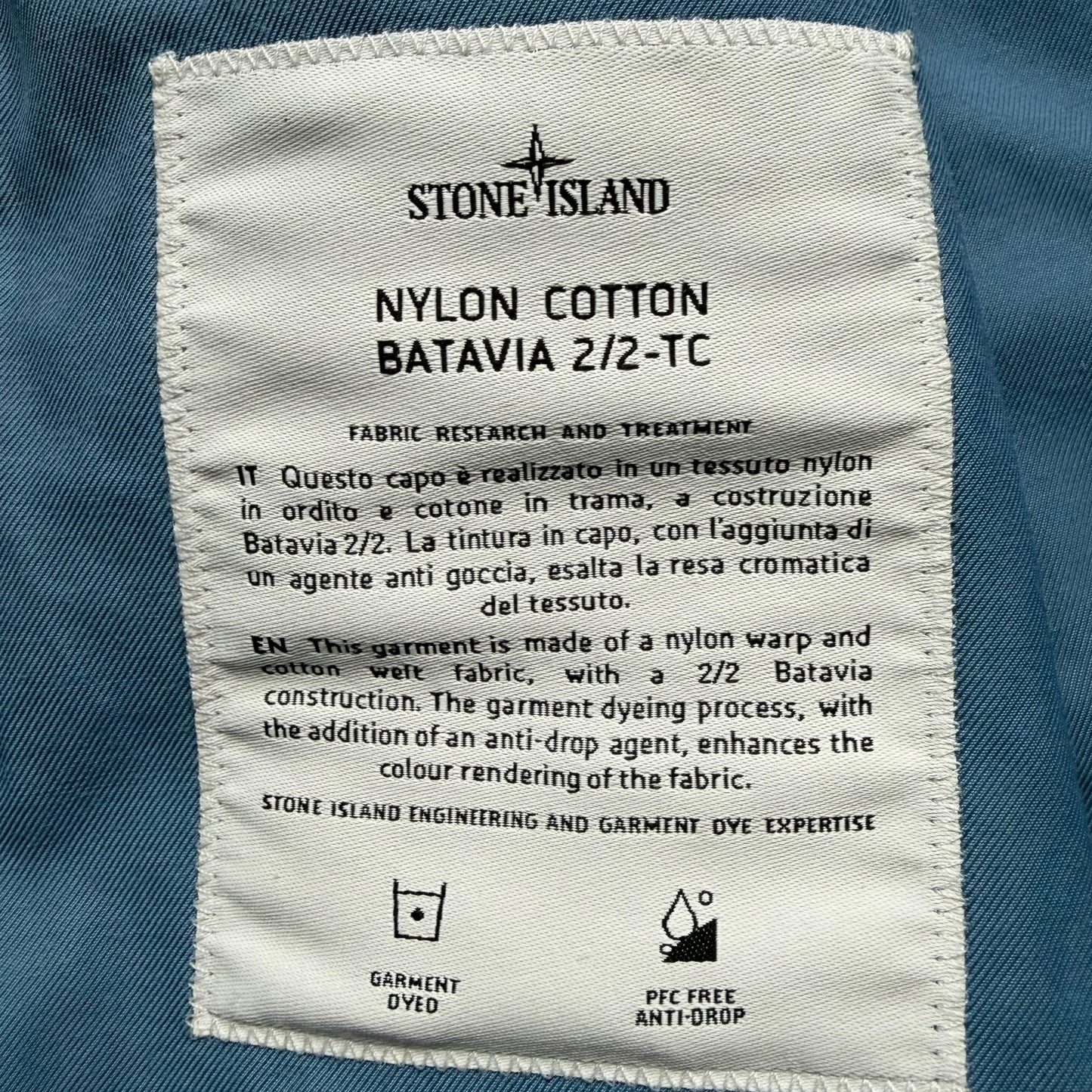 S/S 22 Stone Island Nylon Cotton Batavia 2/2 TC Jacket