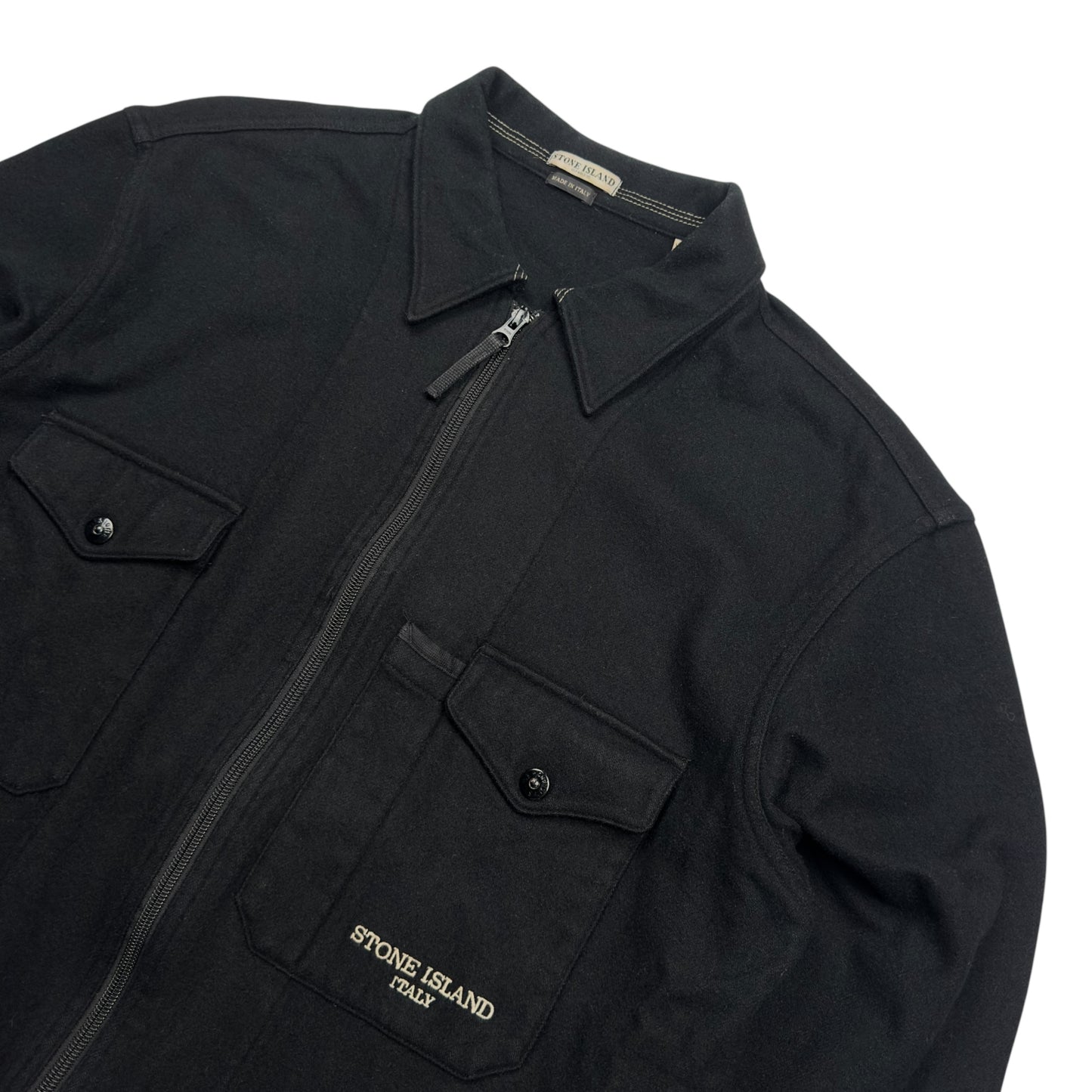 A/W 05 Stone Island Wool Blend Spellout Overshirt