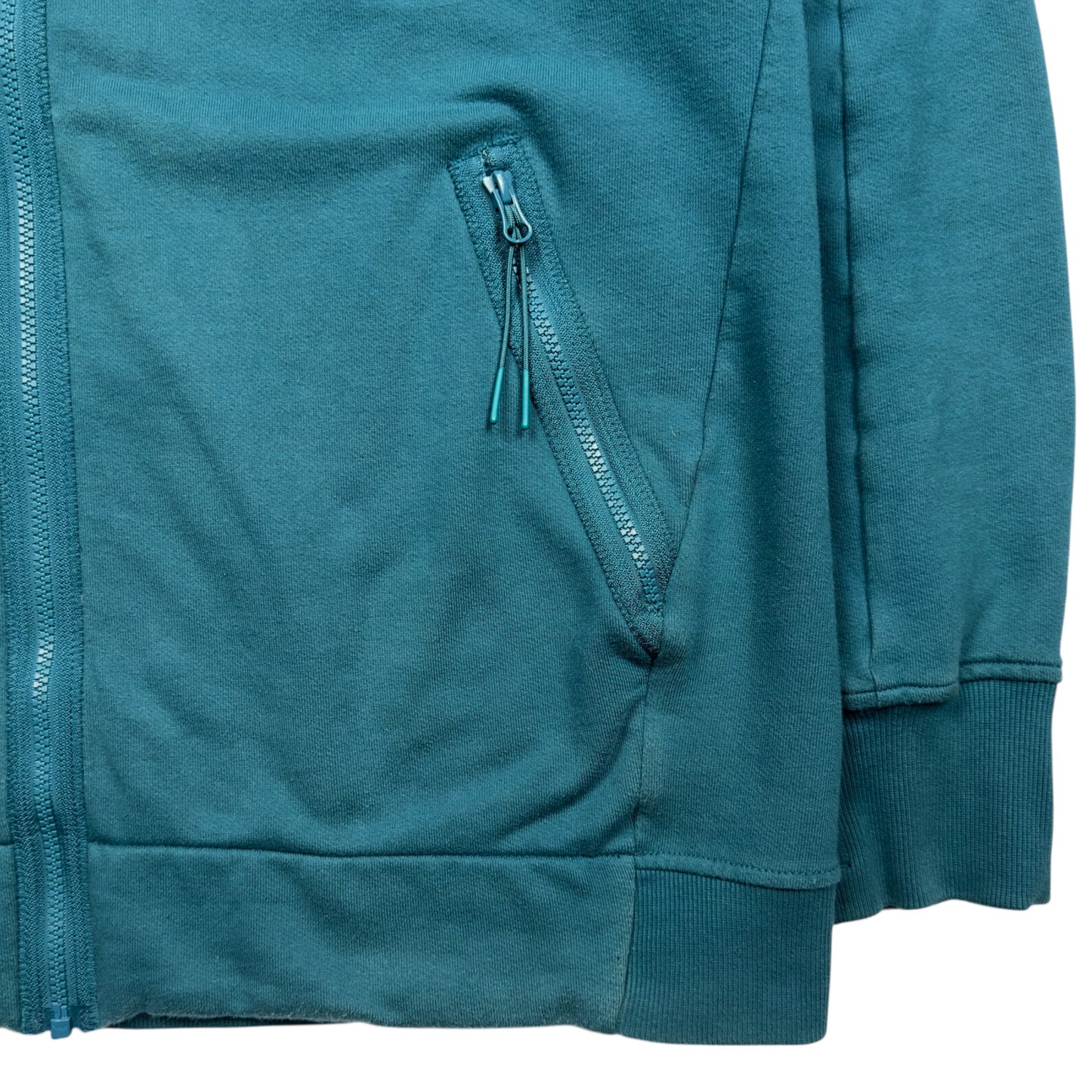 C.P. Company Diagonal Raised Fleece Goggle Full Zip - Teal