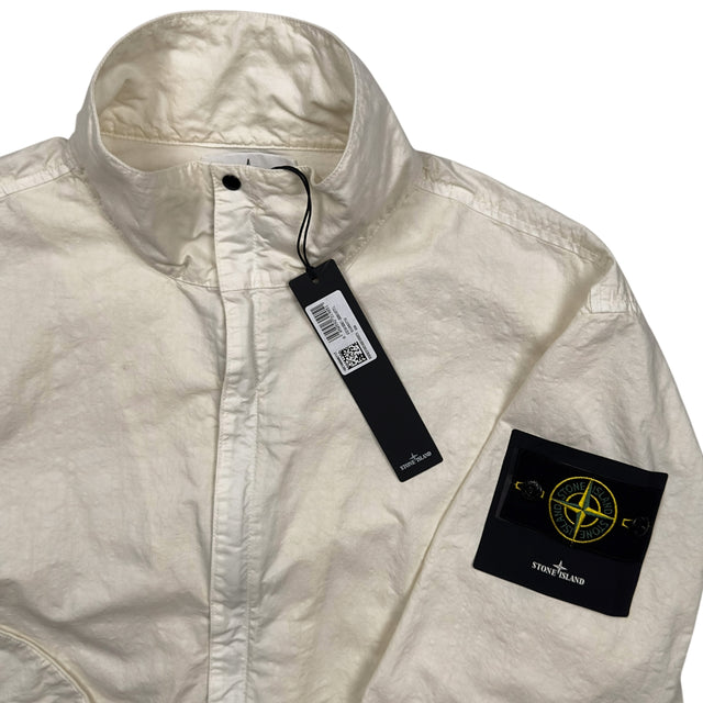 S/S 25 Stone Island Organic Look Nylon Panama TC Bomber Jacket - Ivory