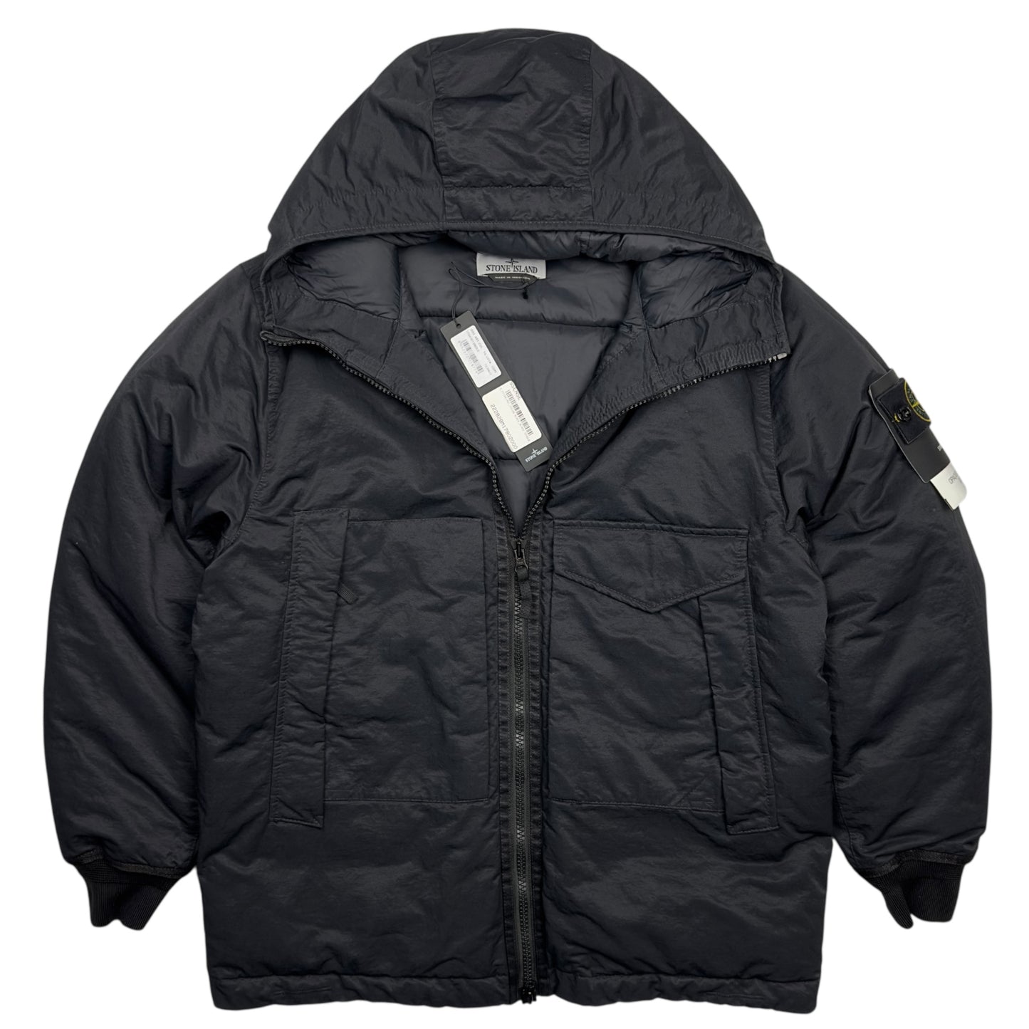 A/W 22 Stone Island Opaque Nylon Twill Down-TC Puffer Jacket - Black