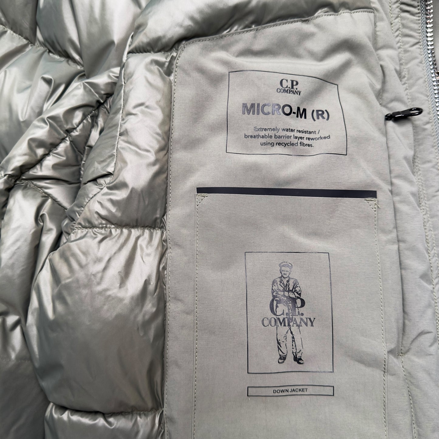 C.P. Company Micro M R Down Jacket - Light Olive Green