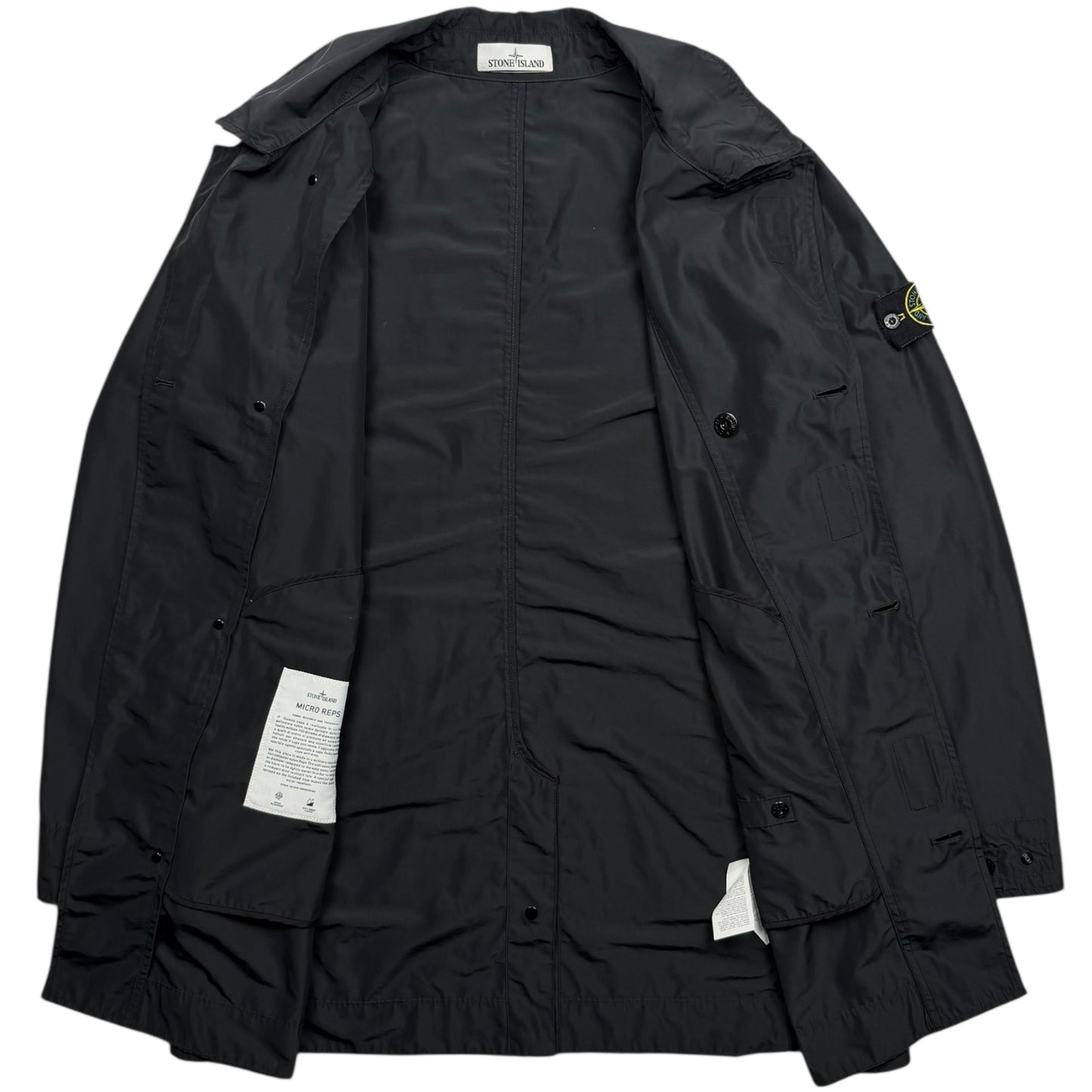 S/S 18 Stone Island Micro Reps Trench Coat - Black