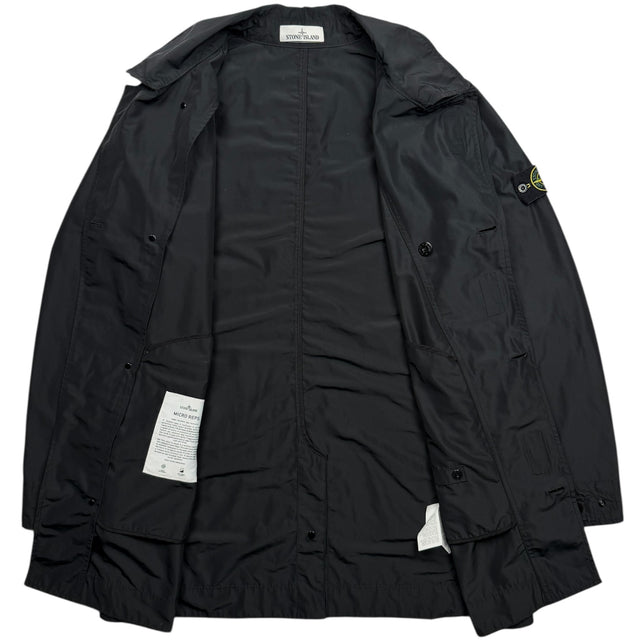 S/S 18 Stone Island Micro Reps Trench Coat - Black
