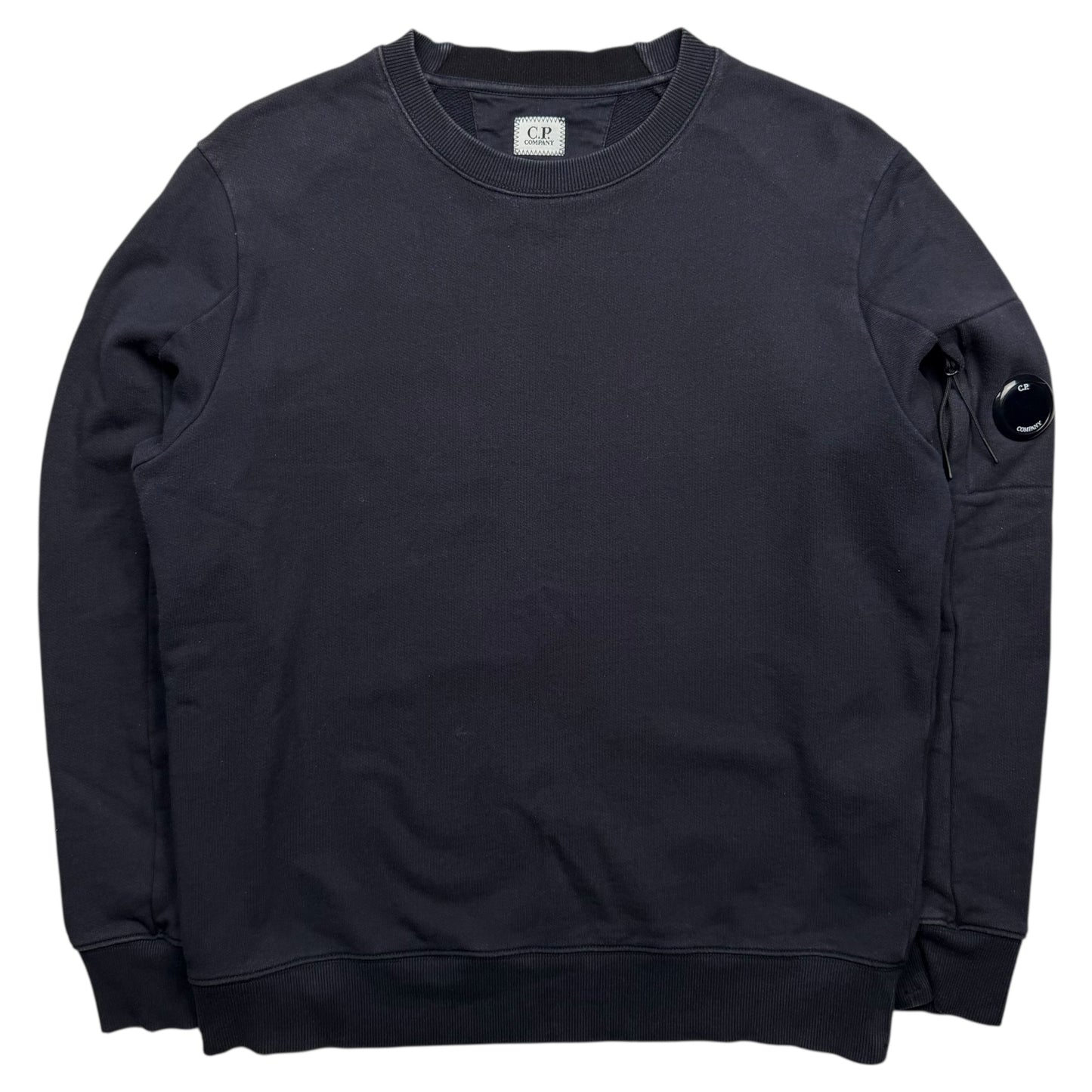 C.P. Company Diagonal Raised Fleece Crewneck Sweater - Navy