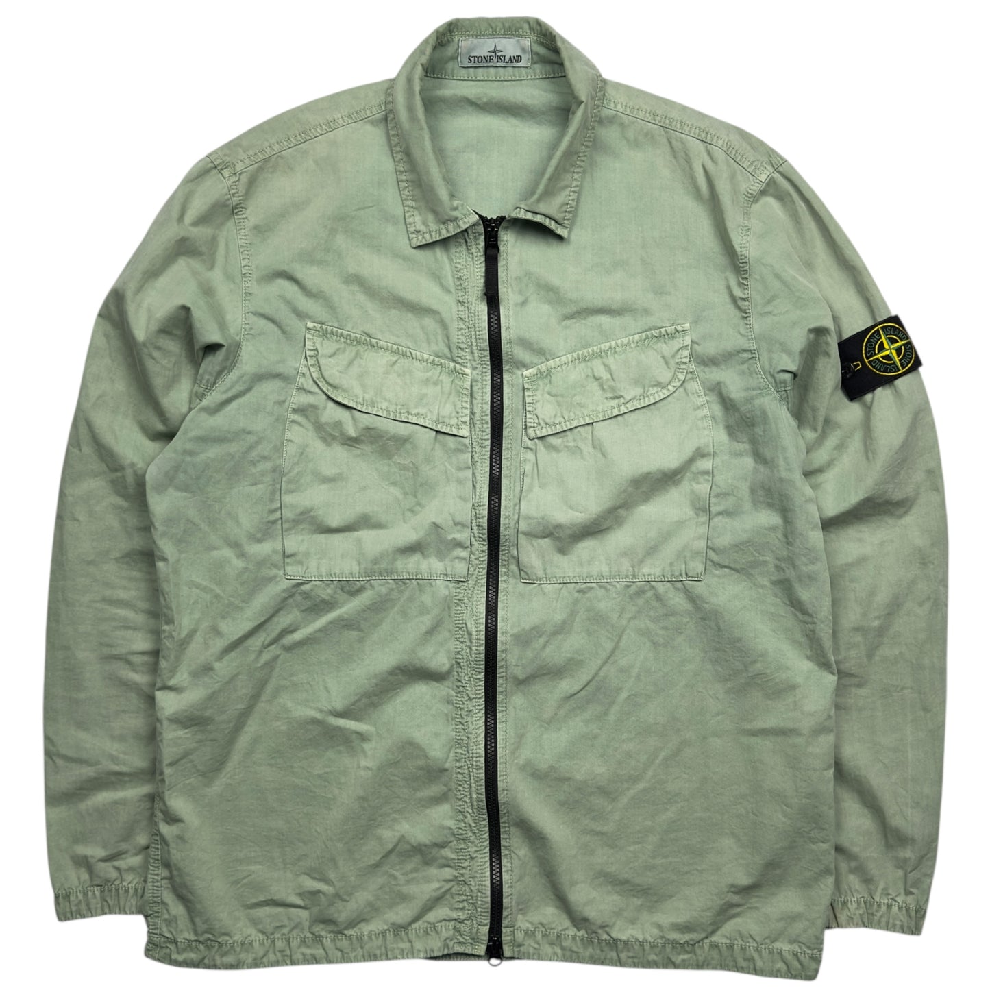 A/W 22 Stone Island T.CO+OLD Cotton Overshirt - Sage Green