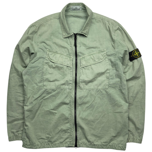 A/W 22 Stone Island T.CO+OLD Cotton Overshirt - Sage Green