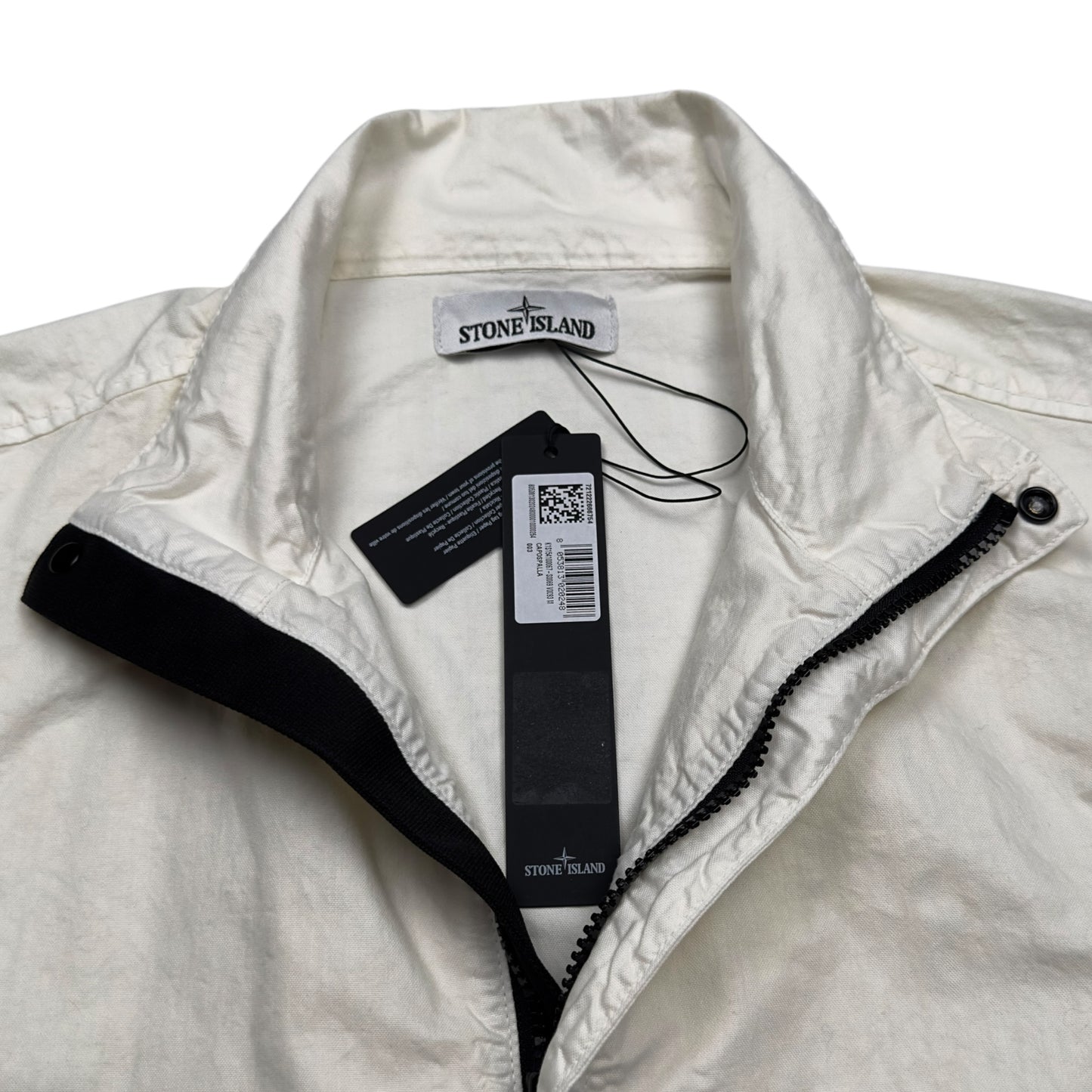 S/S 25 Stone Island Organic Look Nylon Panama TC Bomber Jacket - Ivory