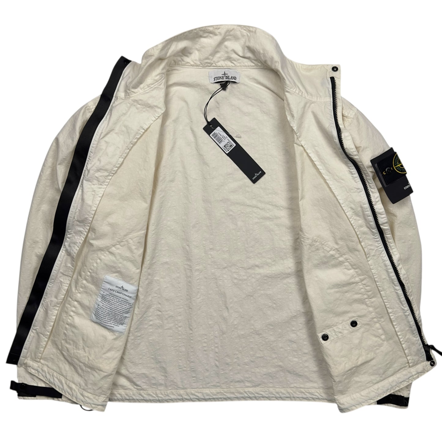 S/S 25 Stone Island Organic Look Nylon Panama TC Bomber Jacket - Ivory