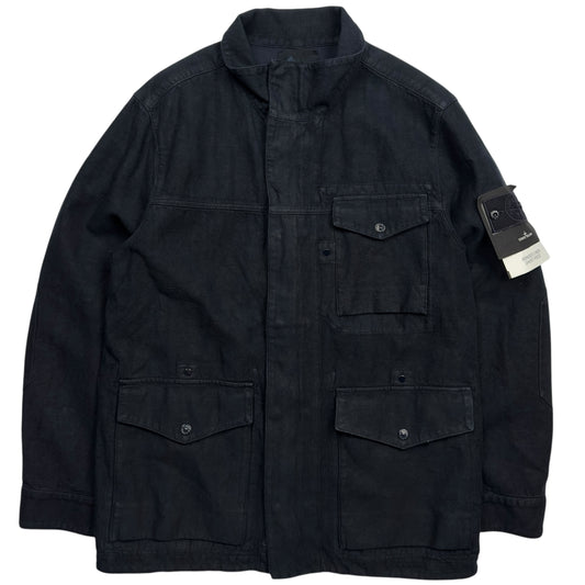 S/S 25 Stone Island Diagonal Linen Ghost Field Jacket