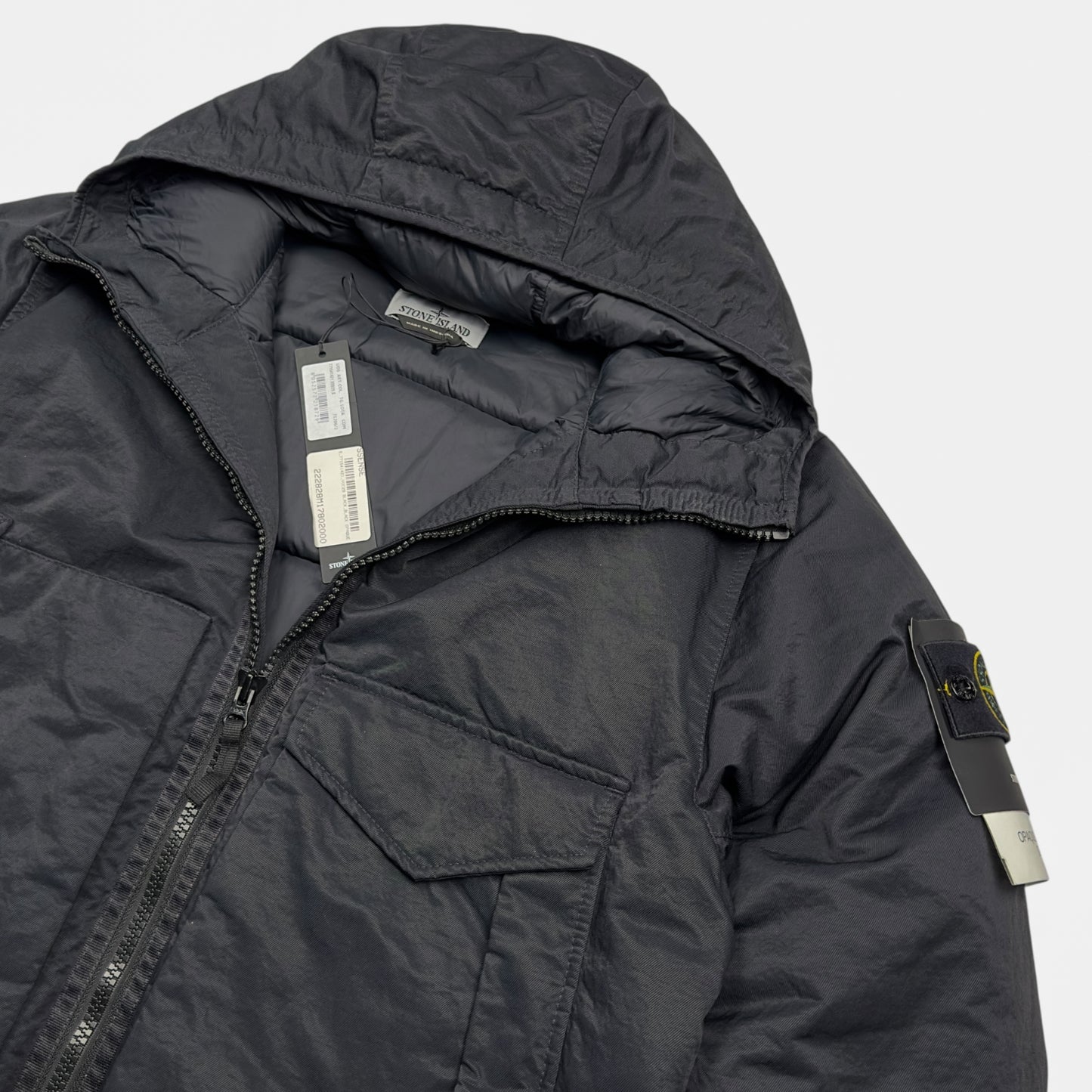 A/W 22 Stone Island Opaque Nylon Twill Down-TC Puffer Jacket - Black