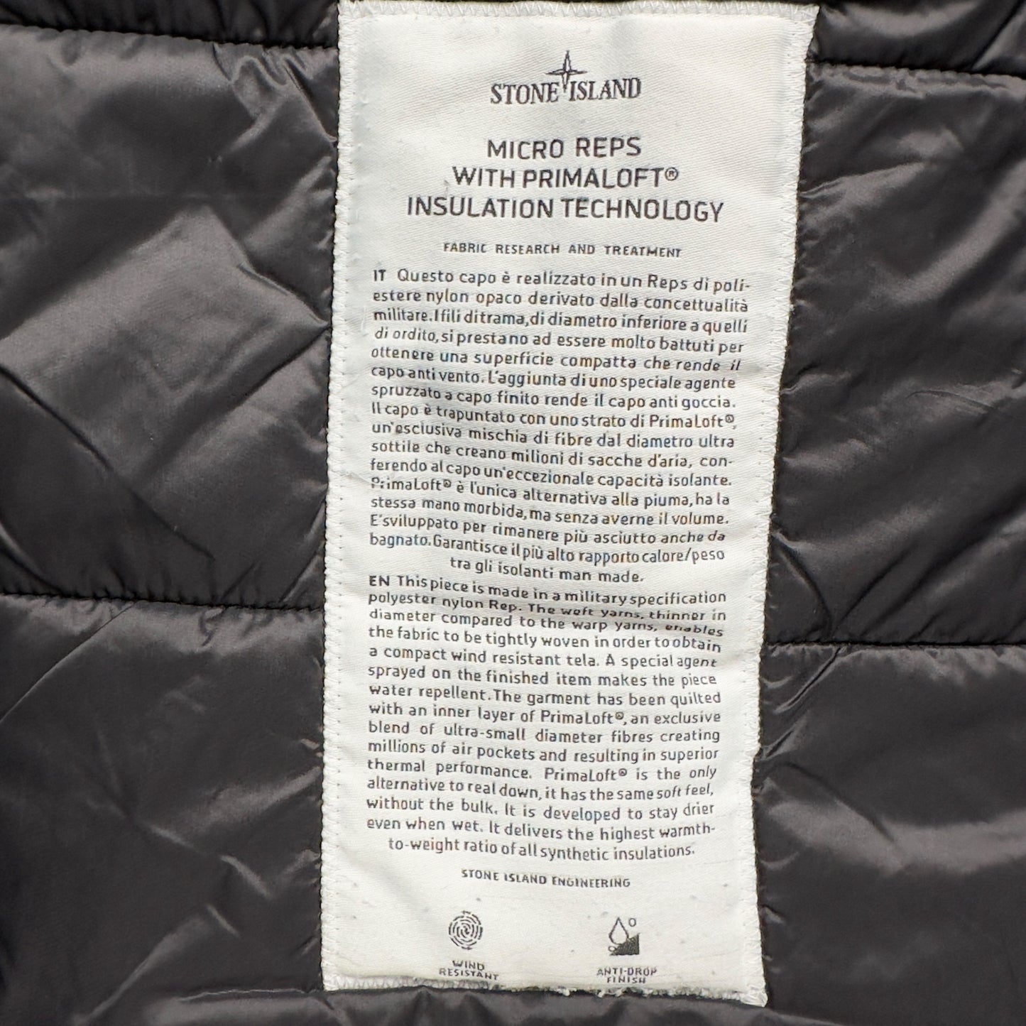 A/W 18 Stone Island Micro Reps with Primaloft Jacket - Black