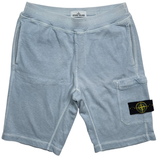 S/S 17 Stone Island Cotton Jersey Cargo Shorts - Baby Blue