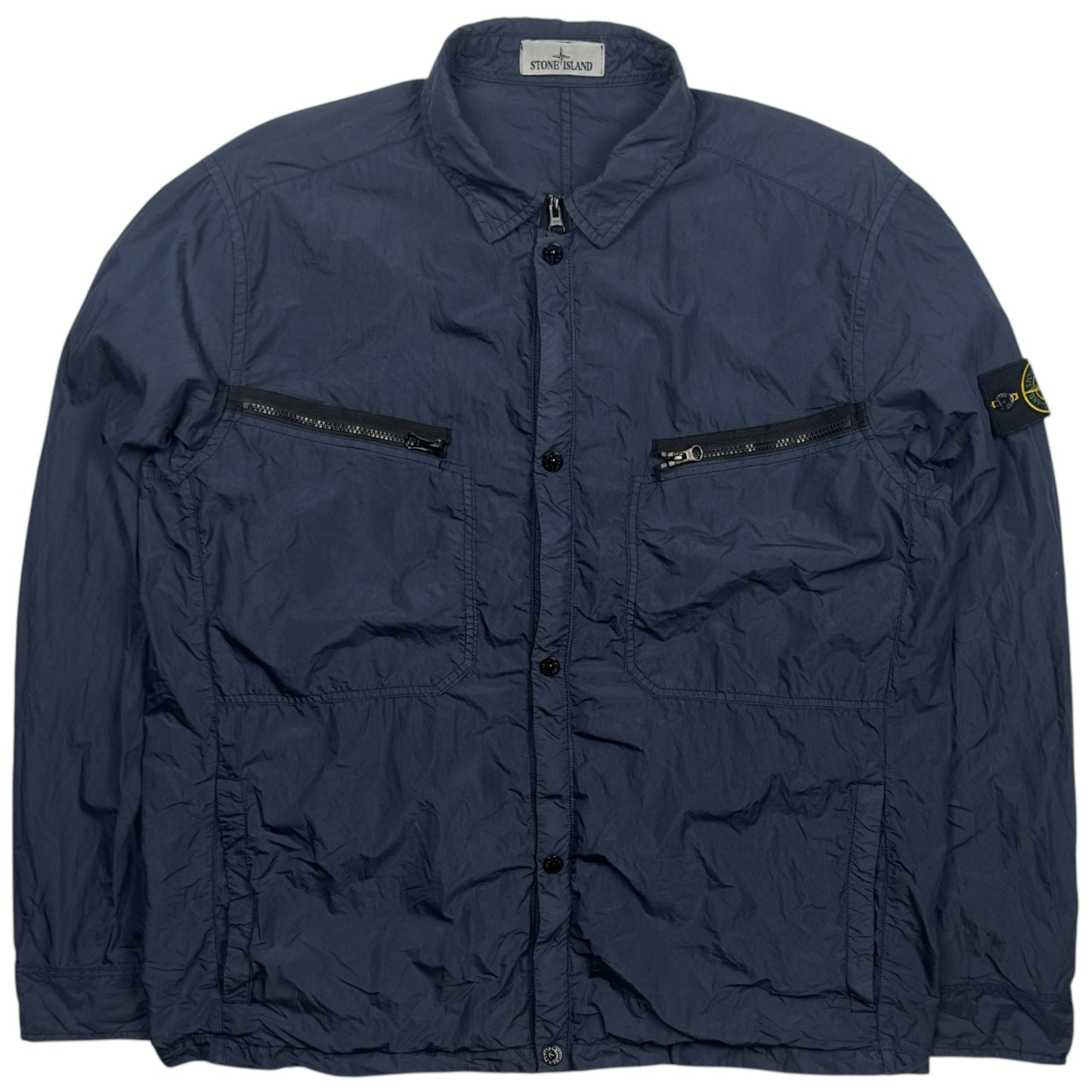 S/S 15 Stone Island Cotton Blend Poplin Multipocket Overshirt - Navy