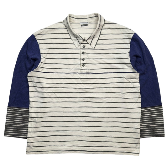 90's Stone Island Long Sleeve Polo Shirt