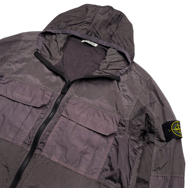 S/S 19 Stone Island Nylon Metal Watro Ripstop Windbreaker Jacket - Purple