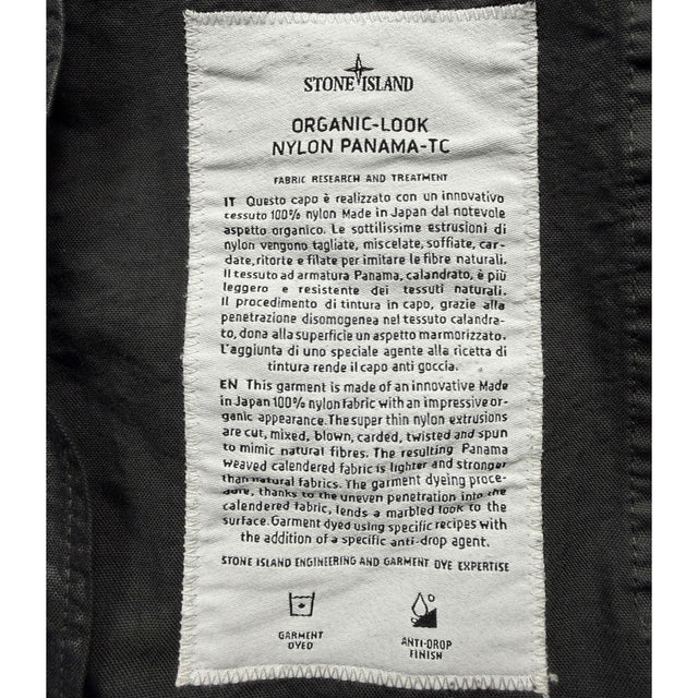 S/S 25 Stone Island Organic Look Nylon Panama TC Jacket - Black