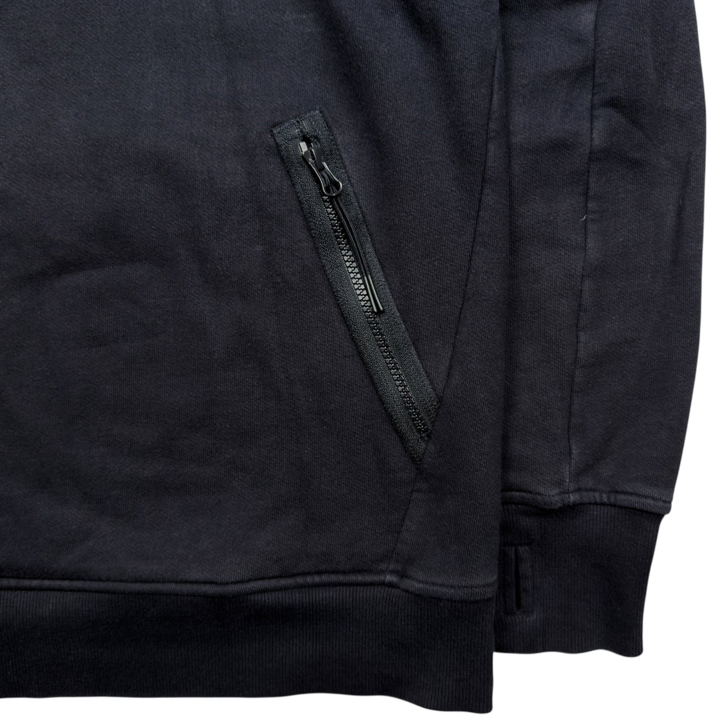 C.P. Company Diagonal Raised Fleece Quarter Zip Sweater - Navy