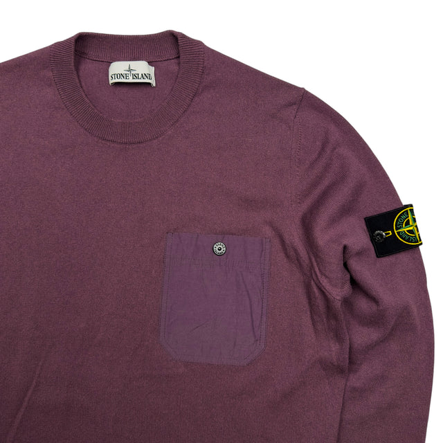 S/S 21 Stone Island Light Knit Sweater - Burgundy