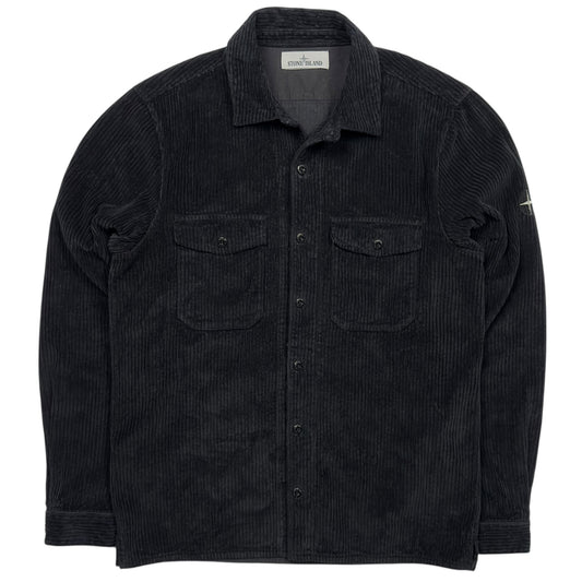 A/W 21 Stone Island Corduroy 2 Pocket Overshirt - Black