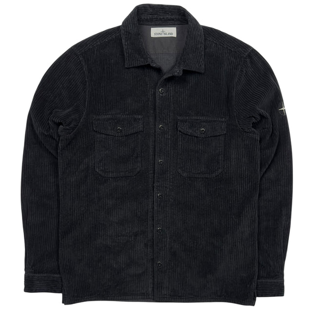 A/W 21 Stone Island Corduroy 2 Pocket Overshirt - Black