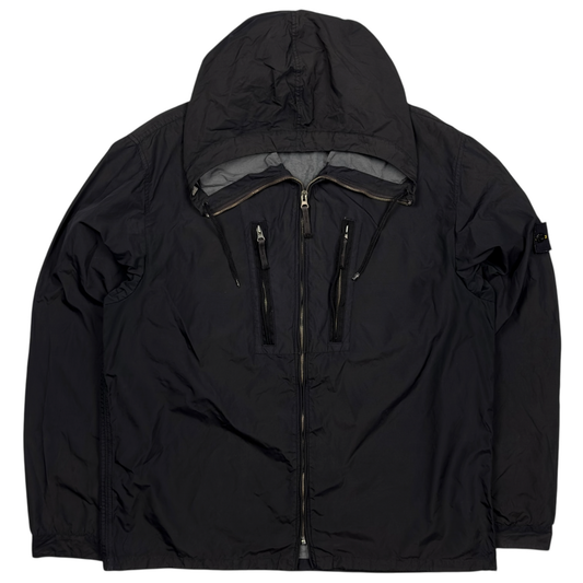 S/S 08 Stone Island Poly Coated Technical Windbreaker Jacket - Black