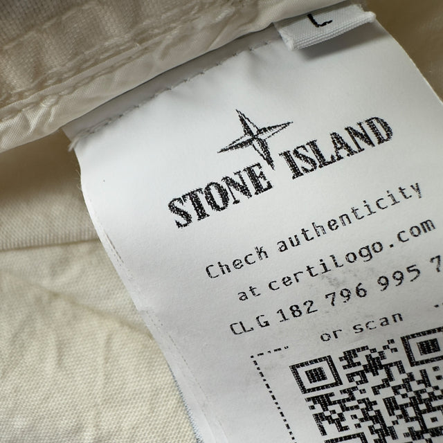 S/S 25 Stone Island Organic Look Nylon Panama TC Bomber Jacket - Ivory