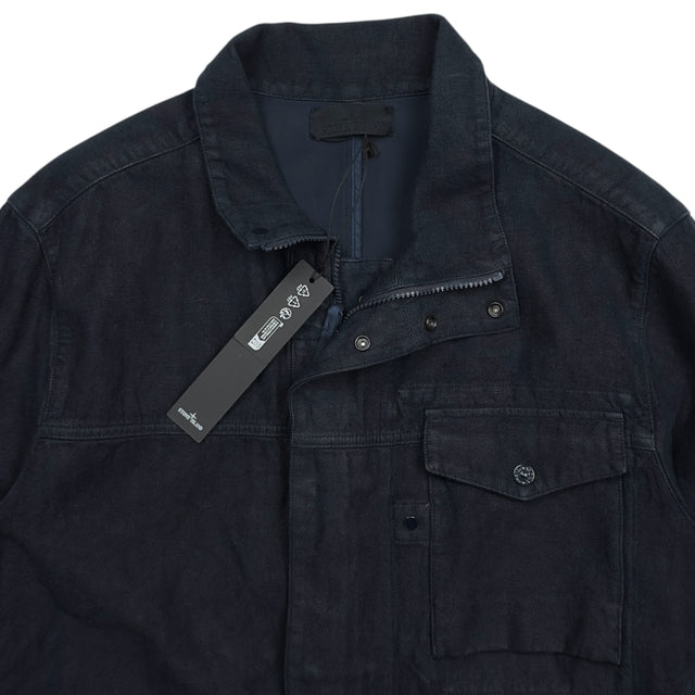 S/S 25 Stone Island Diagonal Linen Ghost Field Jacket