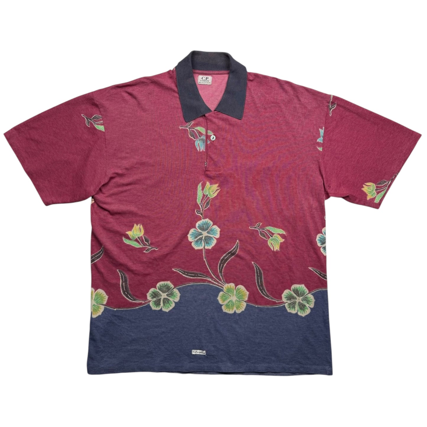 80's C.P. Company Floral Print Vintage Polo Shirt