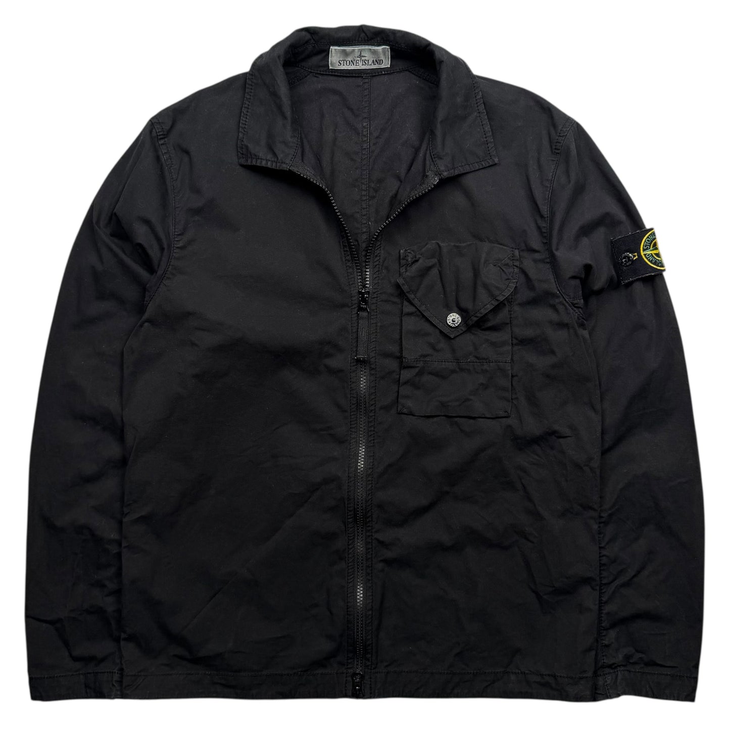 A/W 23 Stone Island Cotton Pocket Overshirt Jacket - Black