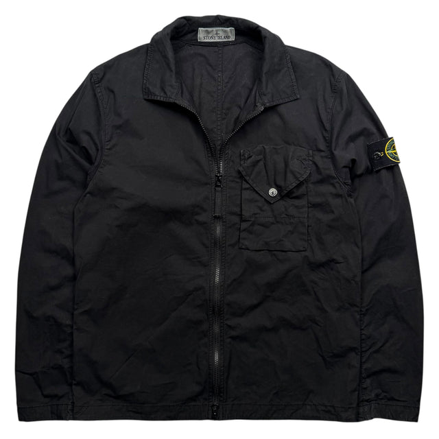 A/W 23 Stone Island Cotton Pocket Overshirt Jacket - Black