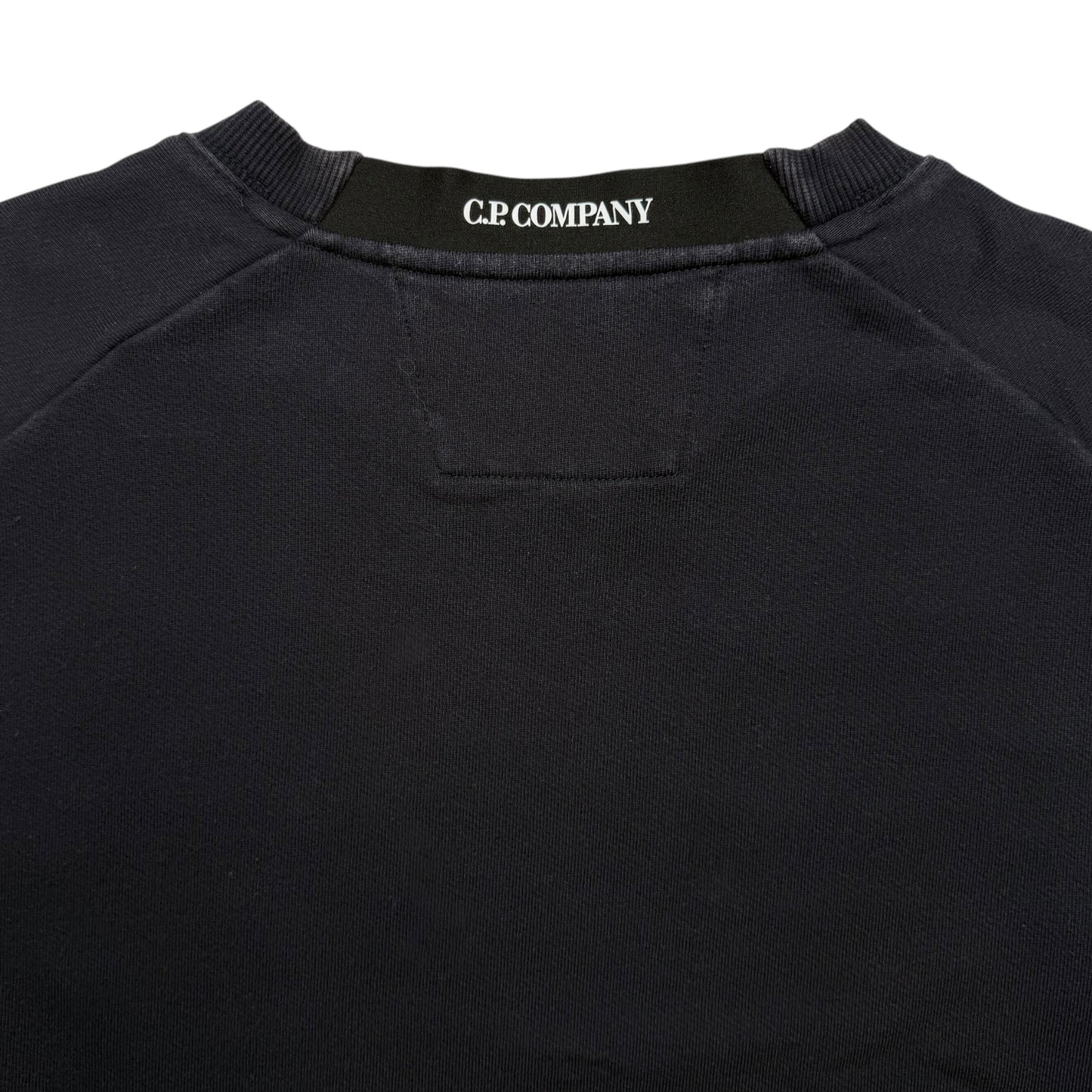 C.P. Company Diagonal Raised Fleece Crewneck Sweater - Navy