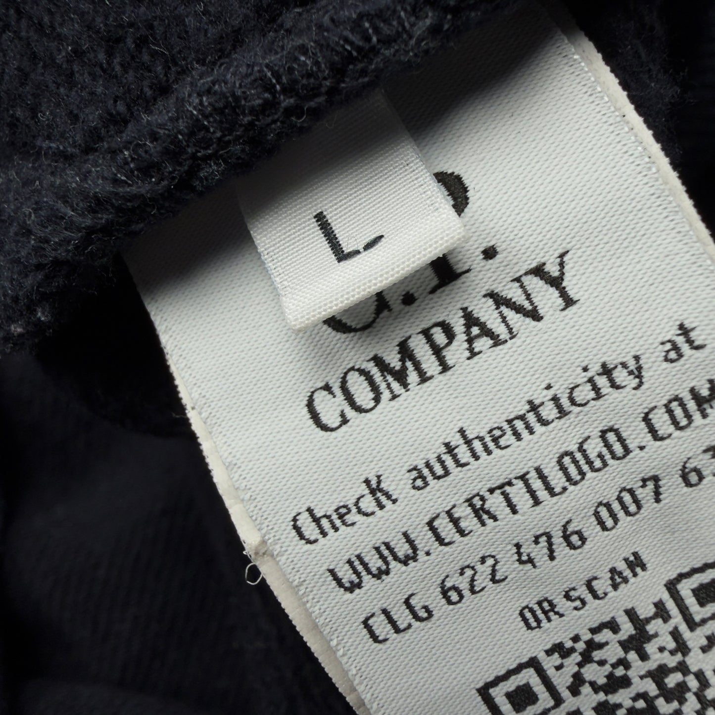 C.P. Company Diagonal Raised Fleece Quarter Zip Sweater - Navy