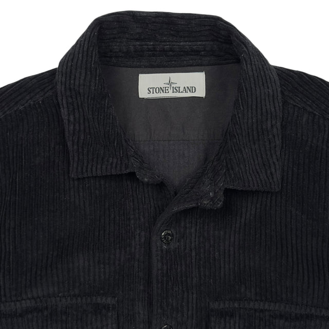 A/W 21 Stone Island Corduroy 2 Pocket Overshirt - Black
