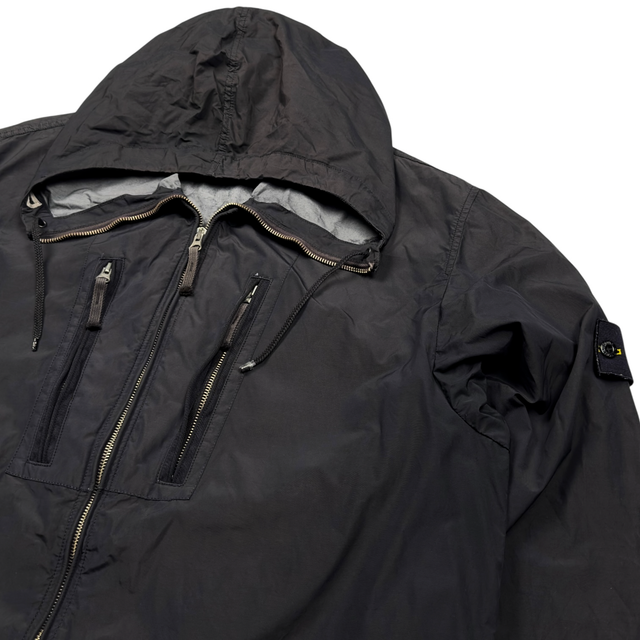 S/S 08 Stone Island Poly Coated Technical Windbreaker Jacket - Black
