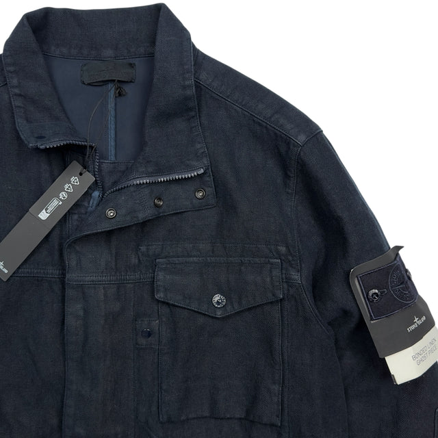 S/S 25 Stone Island Diagonal Linen Ghost Field Jacket