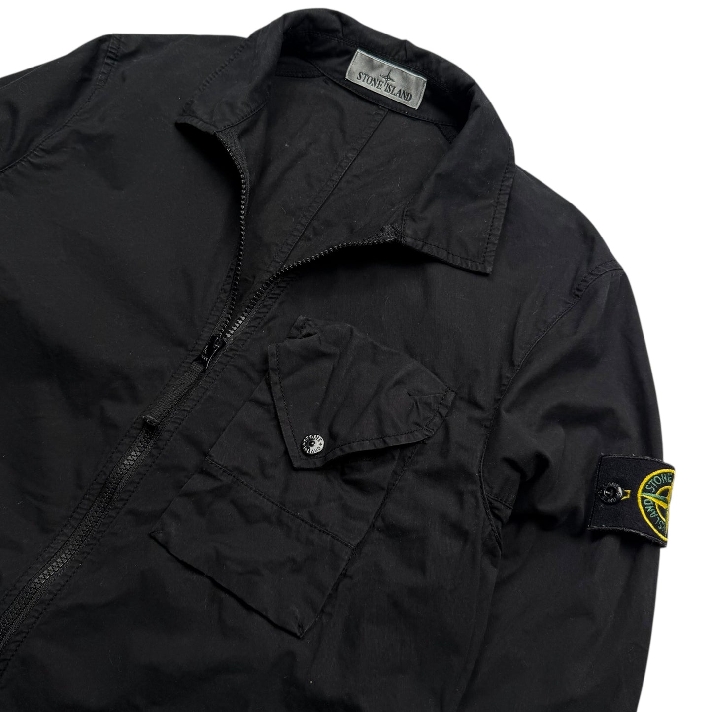 A/W 23 Stone Island Cotton Pocket Overshirt Jacket - Black