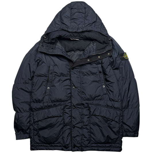 A/W 13 Stone Island Crinkle Reps Down Puffer Parka Jacket - Navy