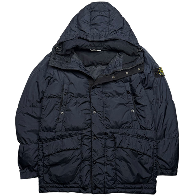A/W 13 Stone Island Crinkle Reps Down Puffer Parka Jacket - Navy