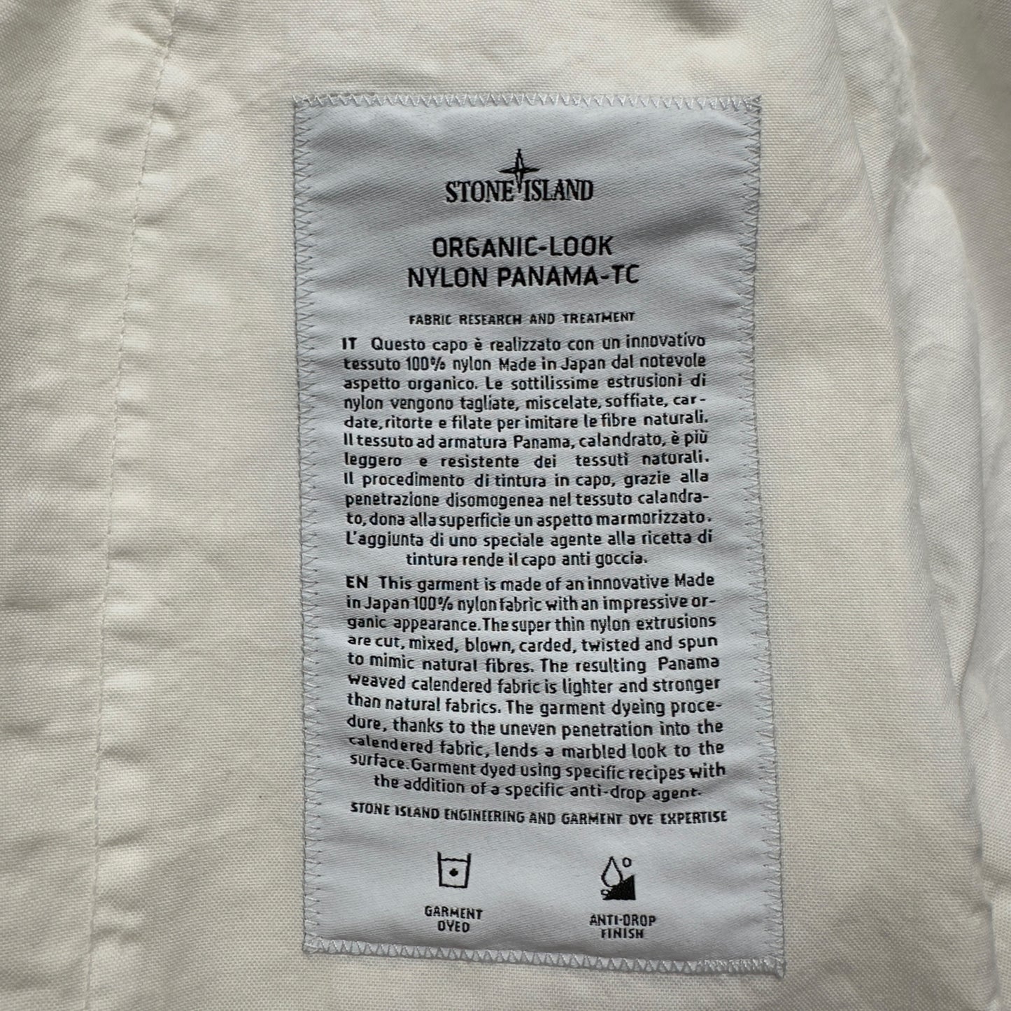 S/S 25 Stone Island Organic Look Nylon Panama TC Bomber Jacket - Ivory